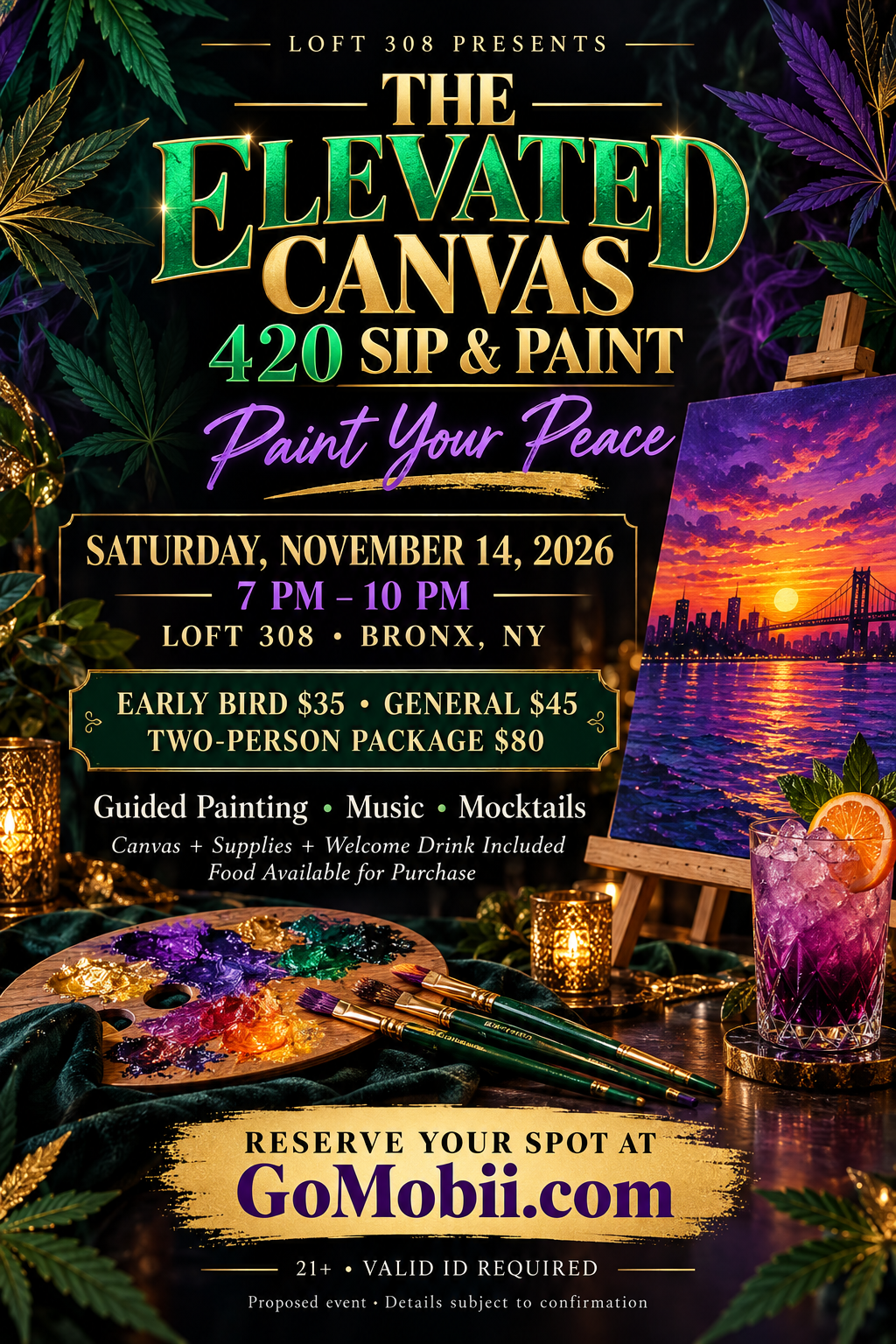 The Elevated Canvas: 420 Sip & Paint at Loft 308